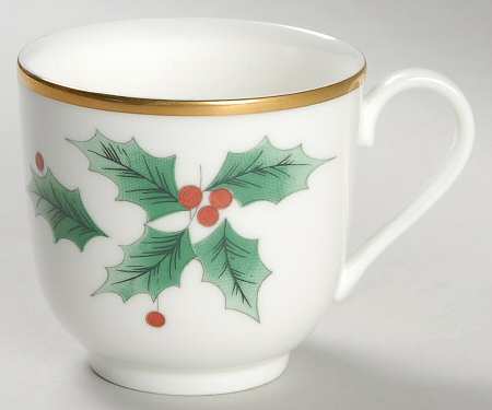 Ribbon Holly Flat Demitasse Cup