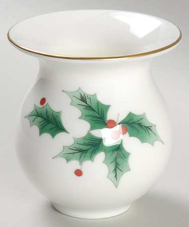 Ribbon Holly 3" Vase