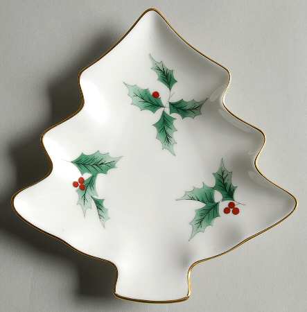Ribbon Holly Small Tree Shaped Dish by Mikasa