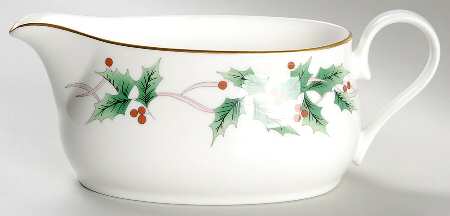 Ribbon Holly Gravy Boat