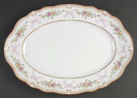 Ribbon Pink 15" Oval Serving Platter