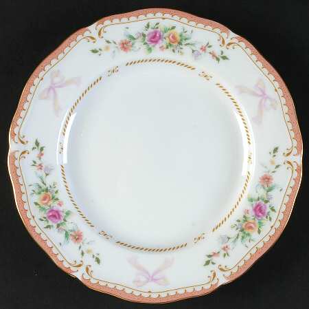 Ribbon Pink Bread & Butter Plate