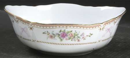 Ribbon Pink 8" Round Vegetable Bowl