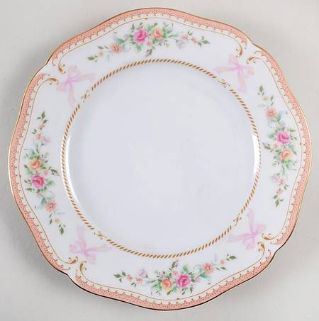 Ribbon Pink Salad Plate