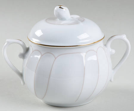 Rose Bisque Sugar Bowl & Lid