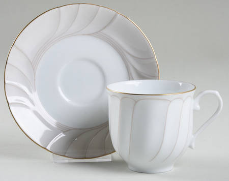 Rose Bisque Flat Cup & Saucer Set