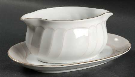 Rose Bisque Gravy Boat & Underplate