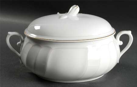 Rose Bisque Oval Covered Vegetable