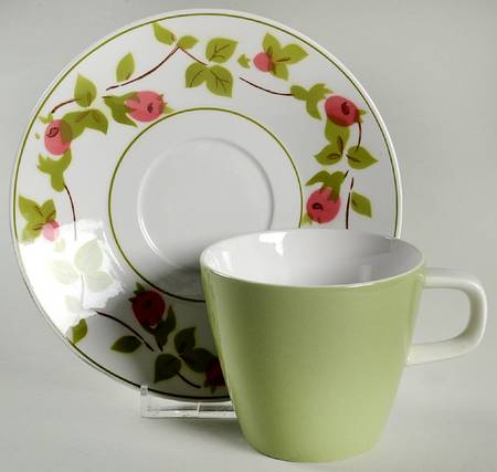 Rose Buds Flat Cup & Saucer Set