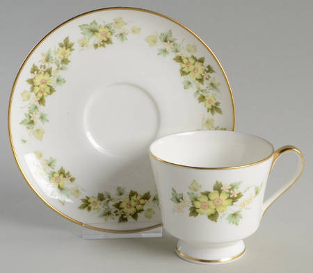 Rose Crest Footed Cup & Saucer Set