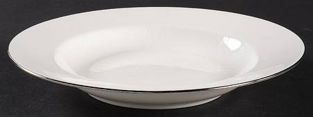 Rose Damask Rim Soup Bowl