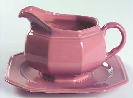 Rose Gray Gravy Boat & Underplate by Mikasa