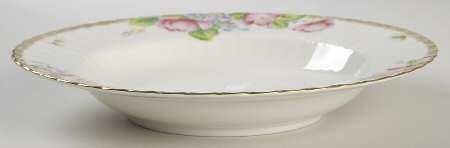 Rose Garland Large Rim Soup Bowl