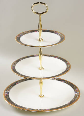 Royal Glimmer 13 7/8"-14 1/4" 3-Tiered Serving Tray(DP,SP,BB) HC