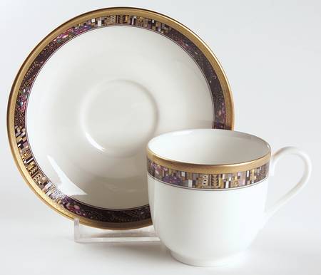 Royal Glimmer Flat Demitasse Cup & Saucer Set