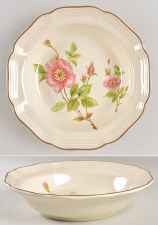 Rose Petals Rim Soup Bowl
