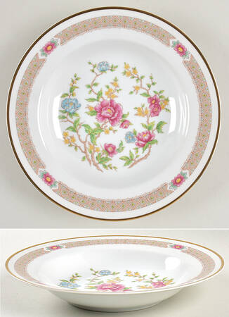 Rose Peony Rim Soup Bowl