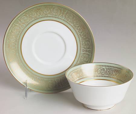 Rosemont Footed Cream Soup Bowl & Saucer Set
