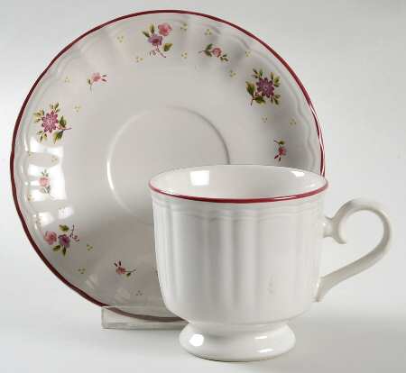 Roseland Footed Cup & Saucer Set
