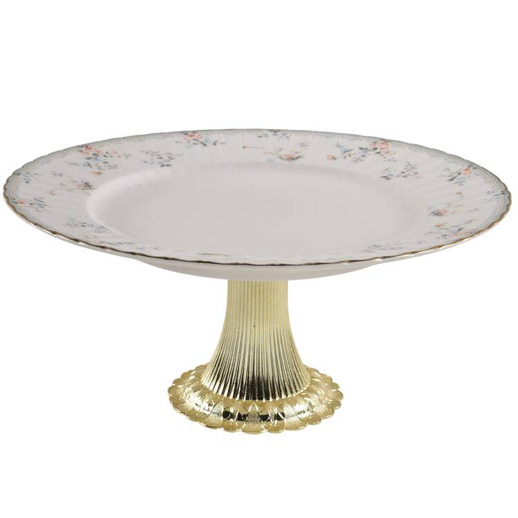 Roselle Cake Stand with 4"-5" Metal Pedestal  Hc