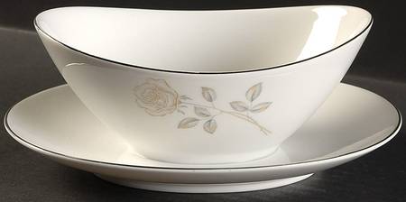 Rosetime Gravy Boat with Attached Underplate