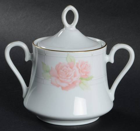 Rose Trellis Sugar Bowl & Lid