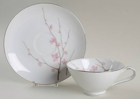 Sakura Footed Cup & Saucer Set