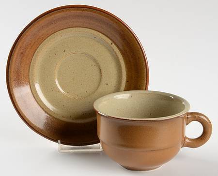 Sandstone Flat Cup & Saucer Set