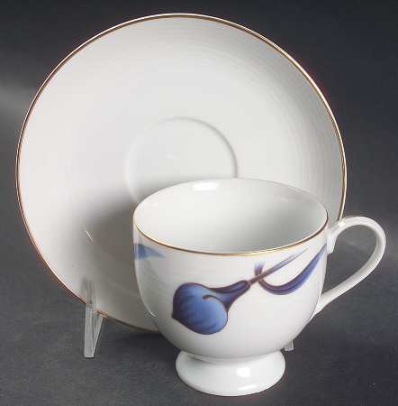 Sapphire Silhouette Footed Cup & Saucer Set