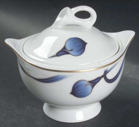 Sapphire Silhouette Sugar Bowl & Lid