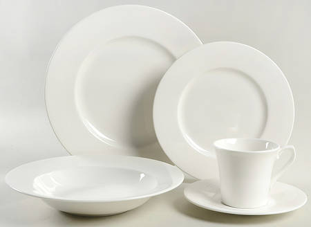 Satin White 5 Piece Place Setting