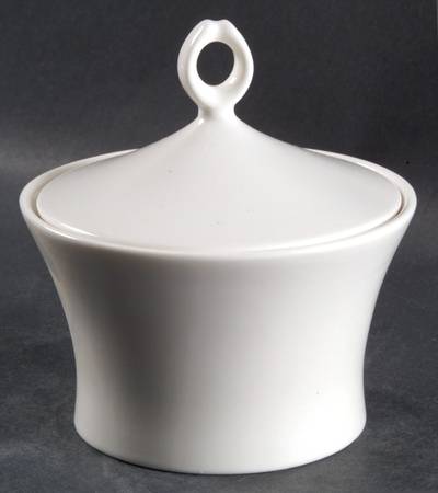 Satin White Sugar Bowl & Lid
