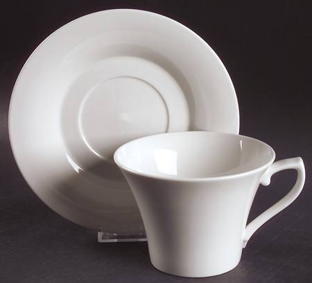 Satin White Breakfast Cup & Saucer Set