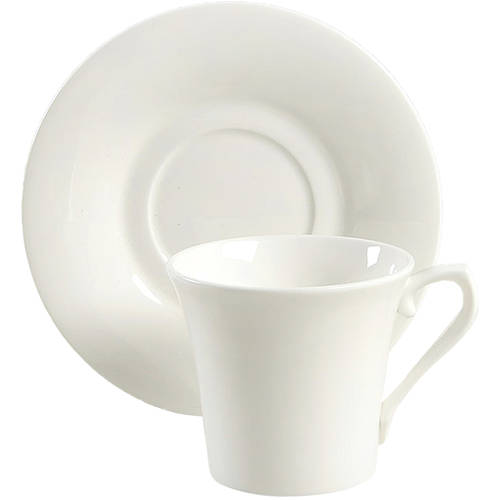 Satin White Flat Cup & Saucer Set