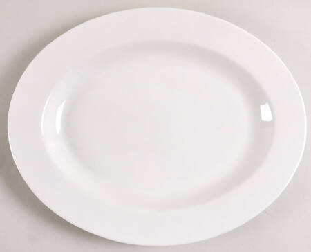 Satin White 13" Oval Serving Platter