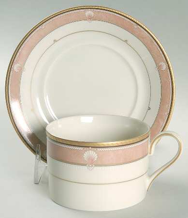Seamist Peach Flat Cup & Saucer Set