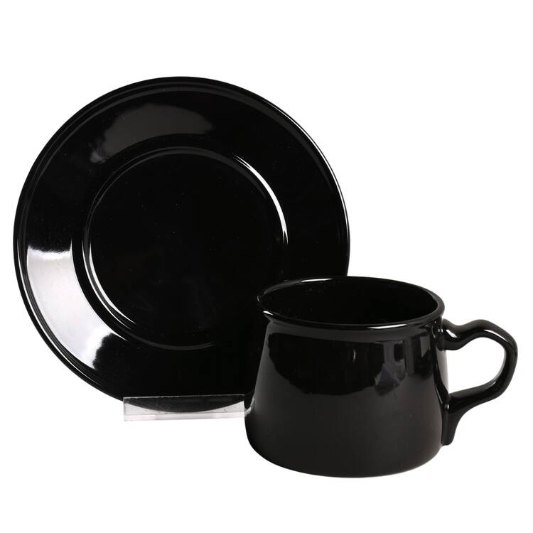 Separates Jet Black Flat Cup & Saucer Set by Mikasa