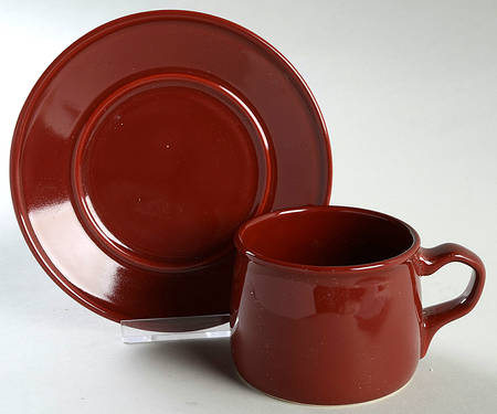 Separates Red Flat Cup & Saucer Set