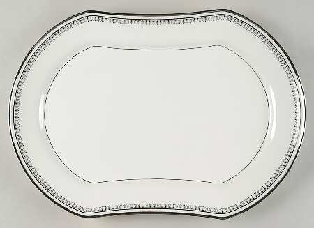 Seville (Black Border) 17" Oval Serving Platter