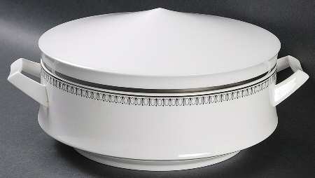 Seville (Black Border) Round Covered Vegetable