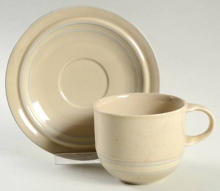Shadow Blue Flat Cup & Saucer Set