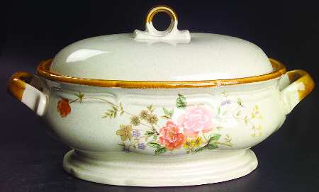 Silk Bouquet Oval Tureen & Lid