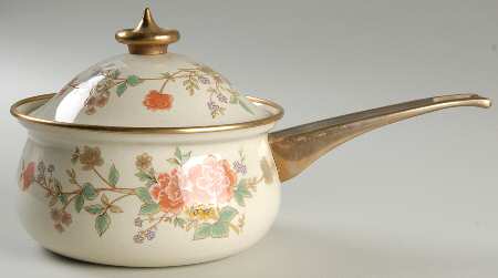 Silk Bouquet 1.5 Quart Metal Covered Saucepan