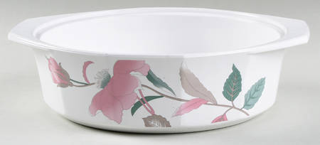 Silk Flowers 1.25 Qt Round Casserole No Lid