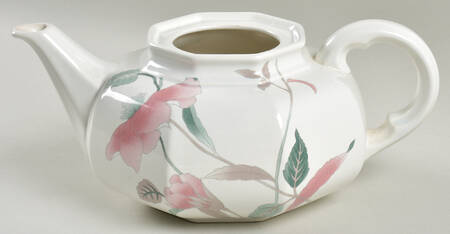 Silk Flowers Teapot No Lid