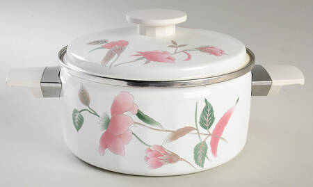 Silk Flowers 3 Quart Metal Covered Casserole, Lid Only