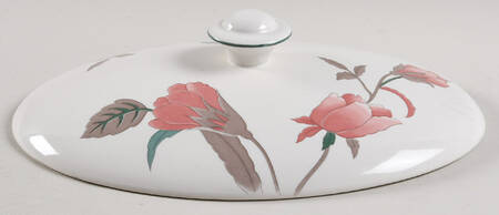 Silk Flowers Lid for 2 Quart Oval Covered Casserole