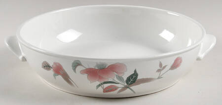 Silk Flowers 2 Qt Round Covered Casserole No Lid