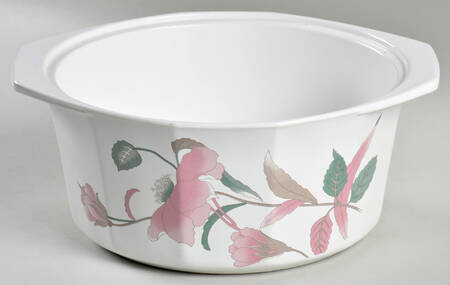 Silk Flowers 2 Qt Round Covered Casserole No Lid