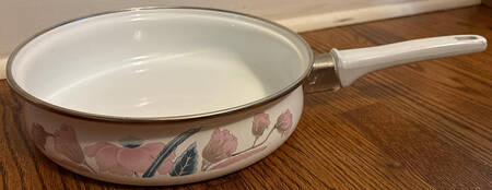 Silk Flowers 9" Metal Skillet No Lid